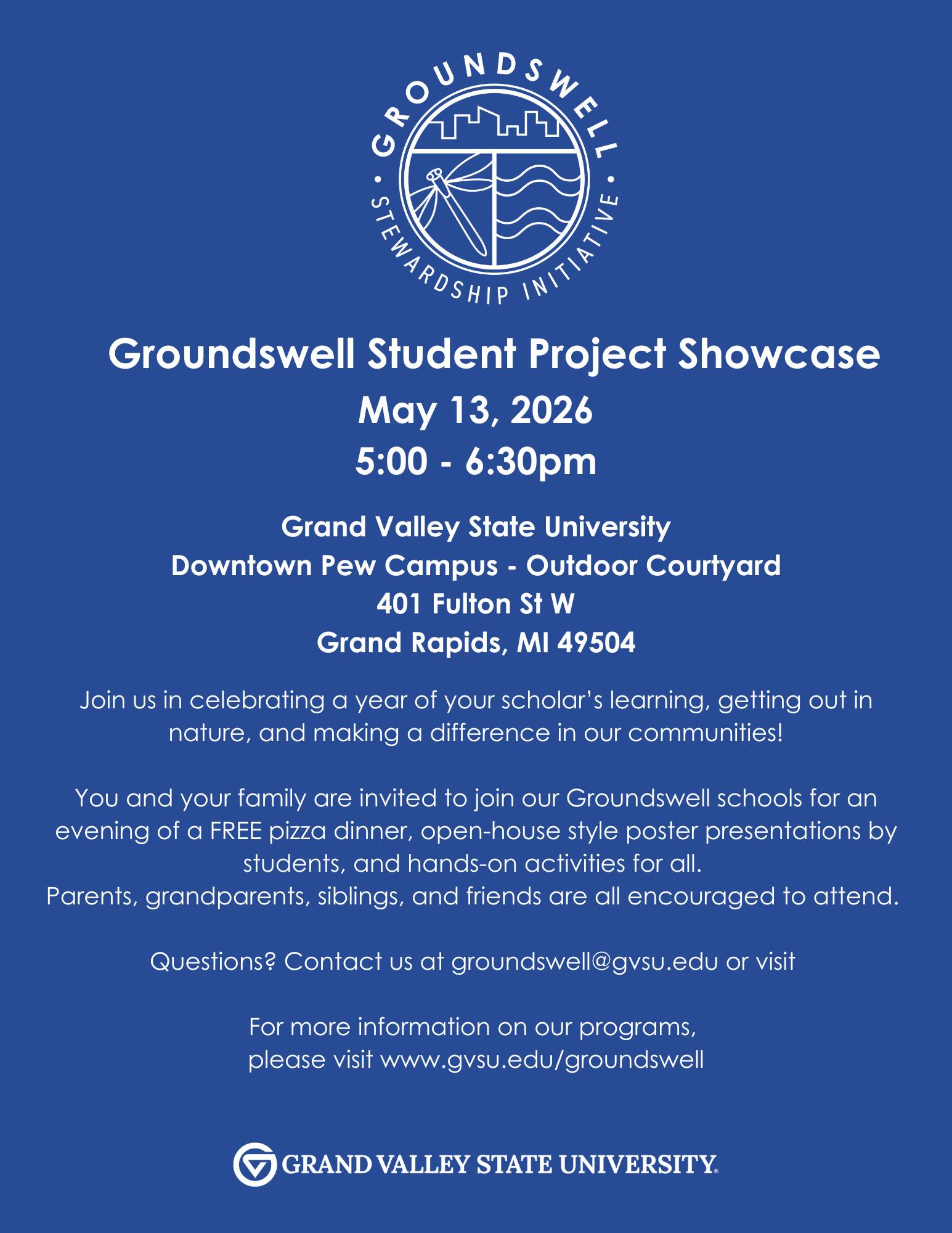 Flyer with general information on for showcase event